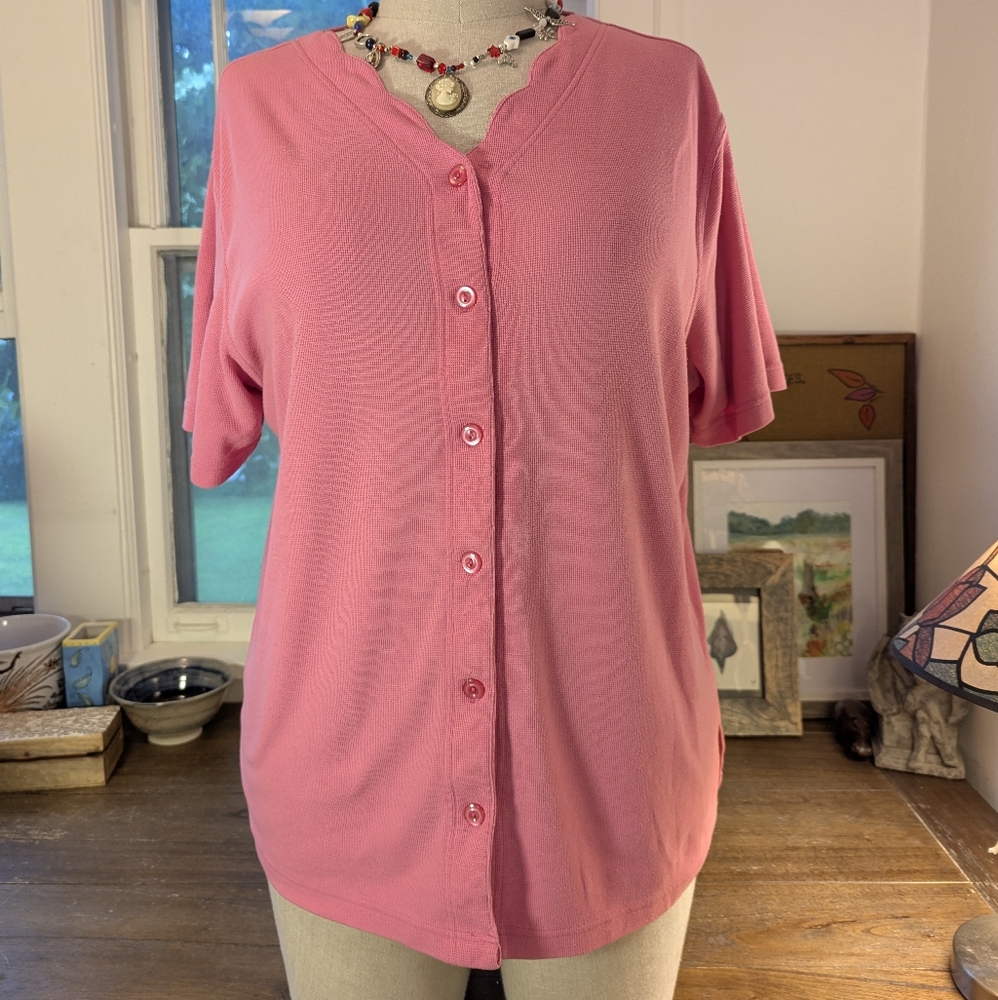 Pink Women's Button-Up Top